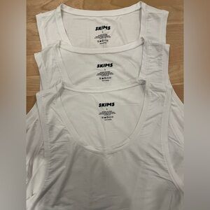 SKIMS 3-Pack Bundle NEW White Tank Top Soft Stretch Modal Kim Kardashian Basics